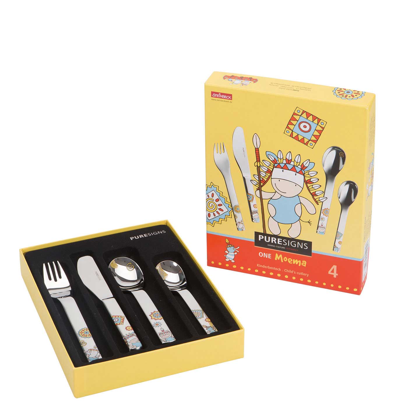 Kinderbesteck 4 - teilig MOEMA mit Gravur -
