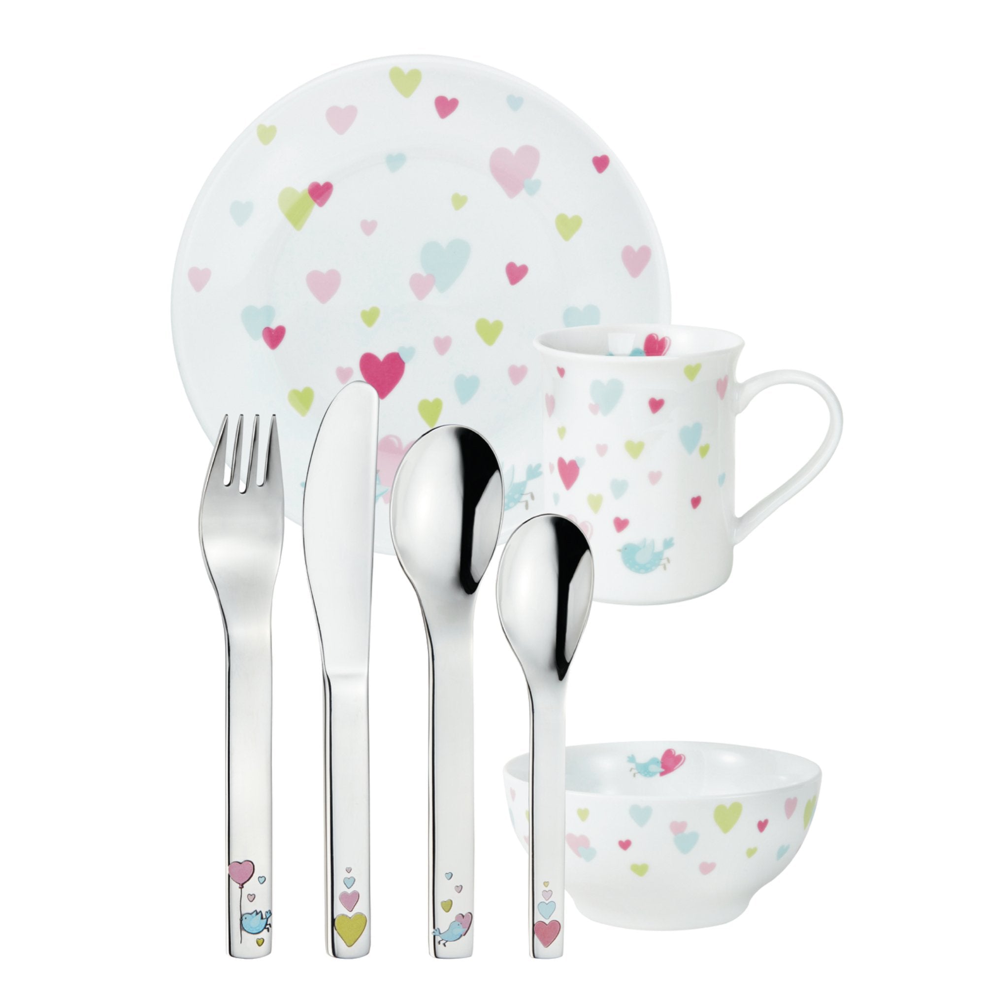 Kindergeschirr Set 7 - teilig CORA mit Gravur -