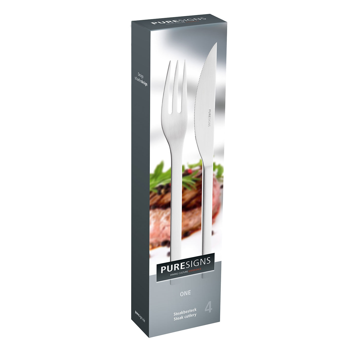 Steakbesteck Set 4-teilig matt freeshipping - PURESIGNS